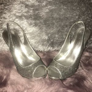 Audrey Brooke Classic Silver Glitter Heel
